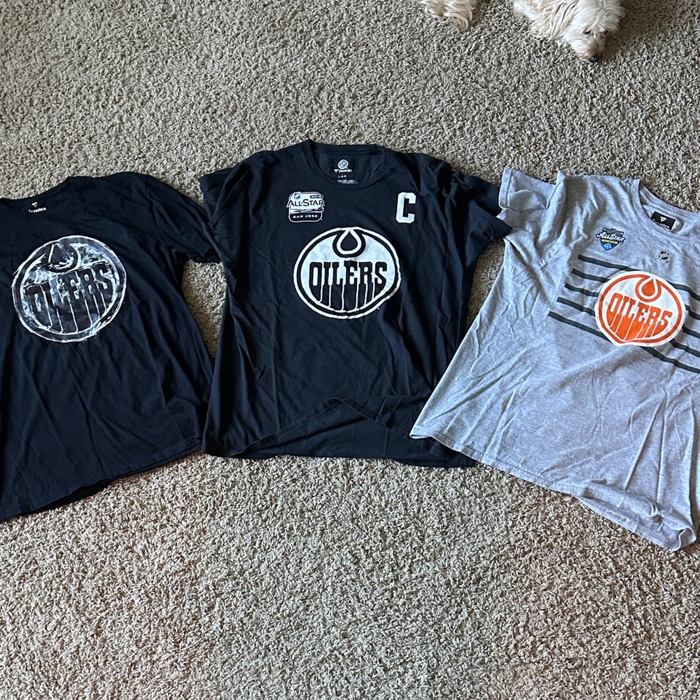 Men’s Oilers Logo T-Shirts - 2 Black and 1 Gray